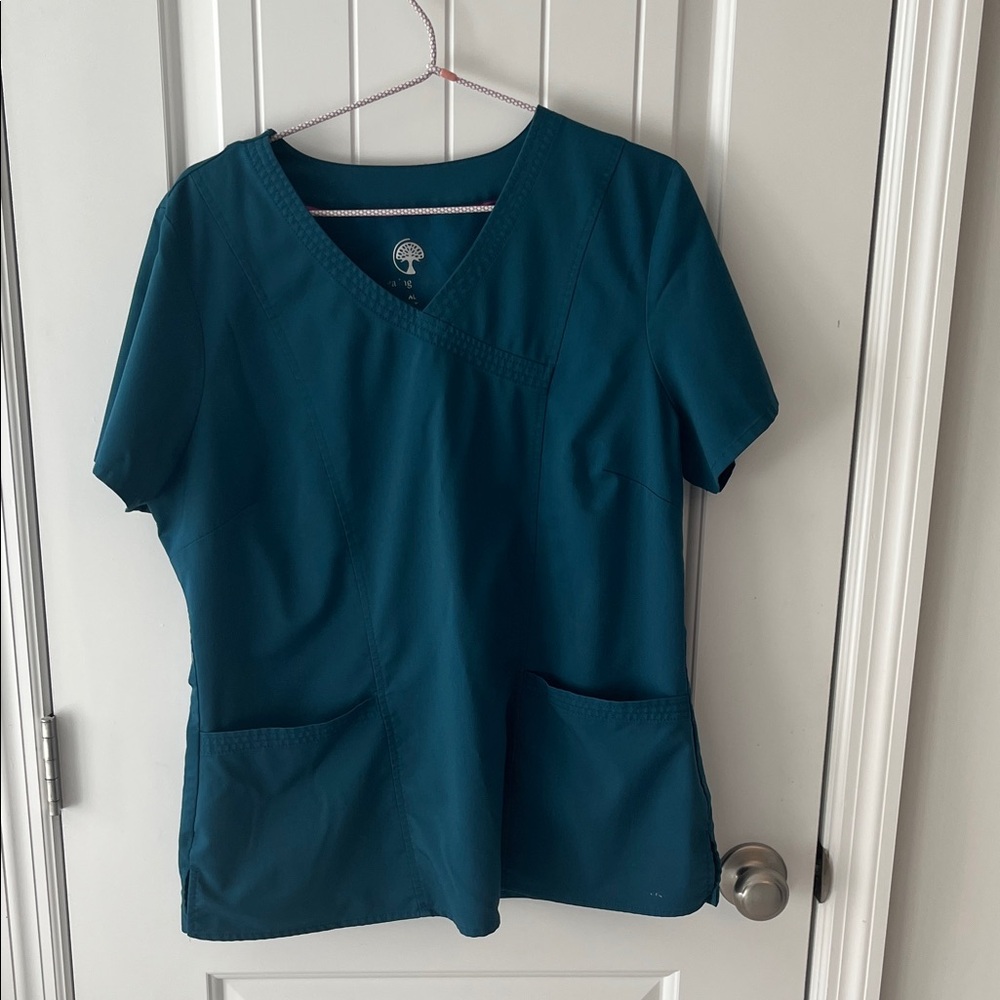 Healing Hands Teal Short Sleeve Top